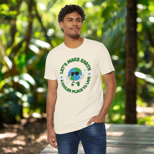 Let's Make Earth a Cooler Place to Live Adult Recycled Organic T-Shirt