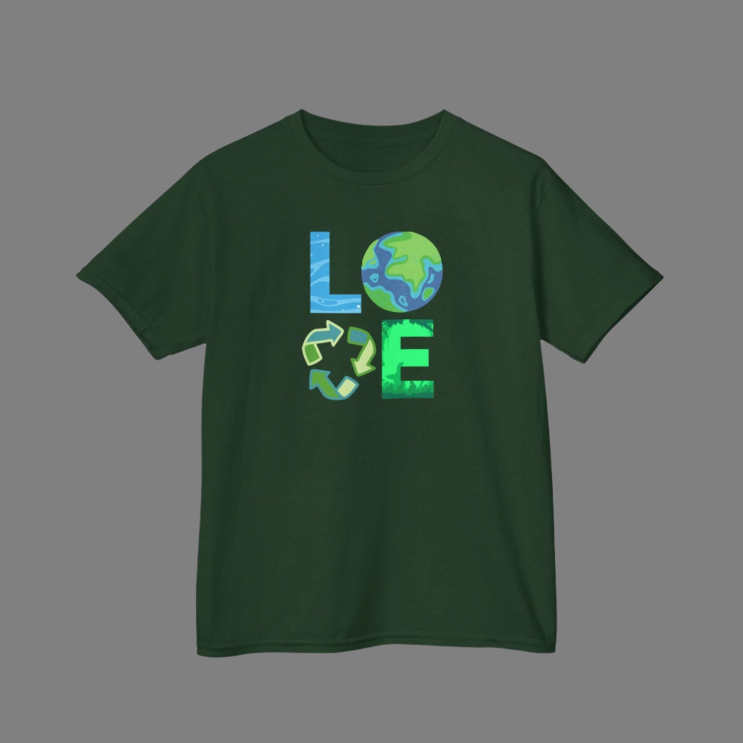 Image: LOVE Earth Day Kids Shirt- A bright and inspiring Love Earth Day shirt available in sizes for kids and adults, making it a perfect choice for family matching outfits. This design emphasizes environmental responsibility and the importance of protecting the planet. Great for Earth Day events, eco friendly initiatives, or everyday wear, this shirt is a stylish and meaningful way to express love for nature and raise awareness about sustainability, by jaecrece.