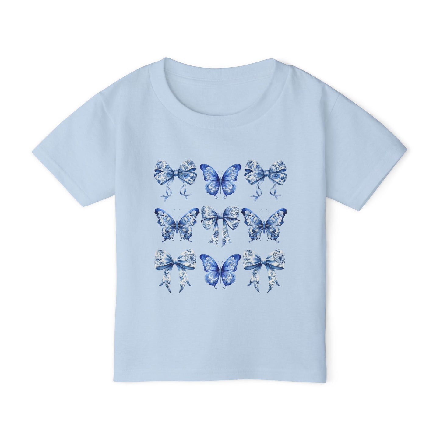 Blue Toile Butterflies & Bows Toddler Tshirt