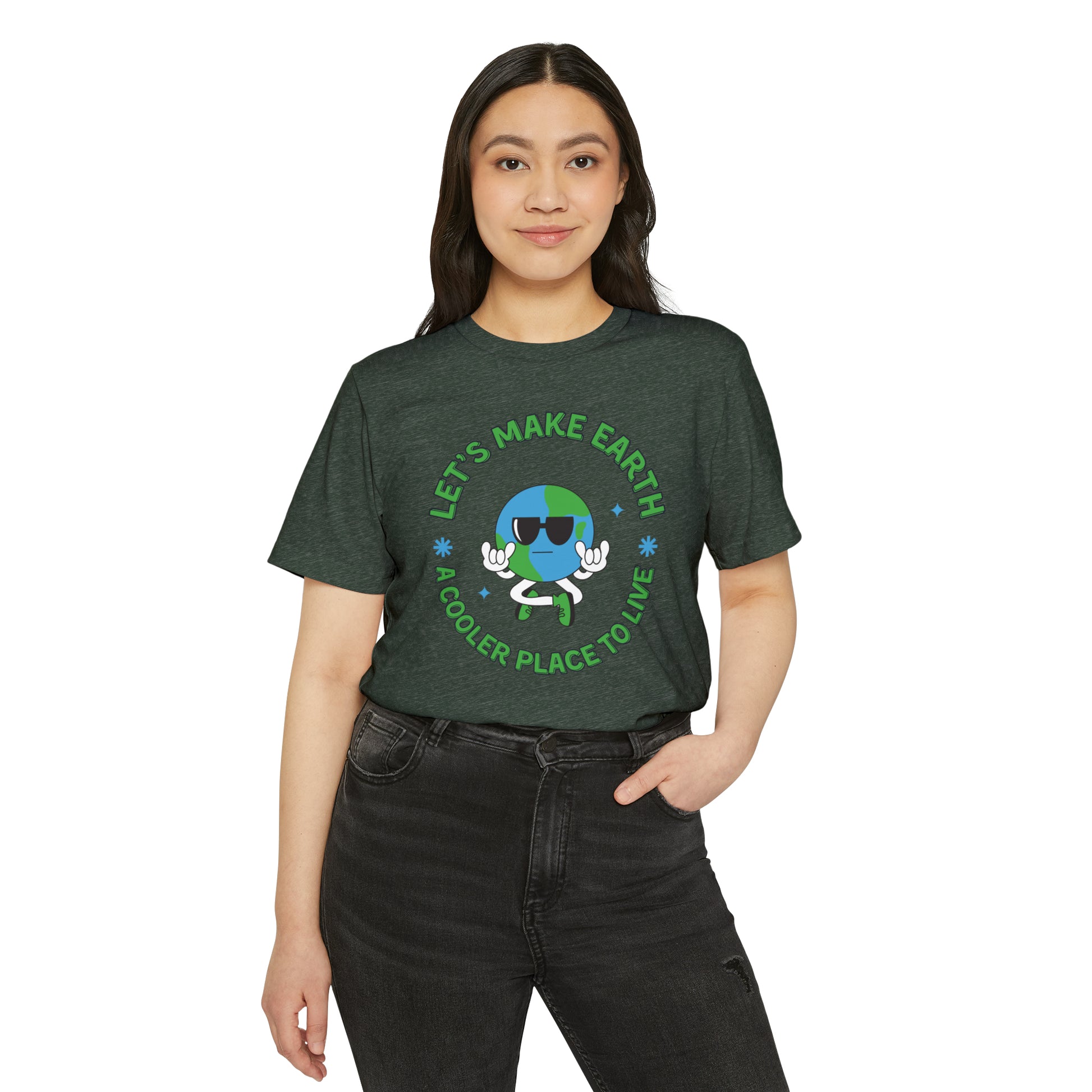 Let's Make Earth a Cooler Place to Live Adult Recycled Organic T-Shirt - jaecrece