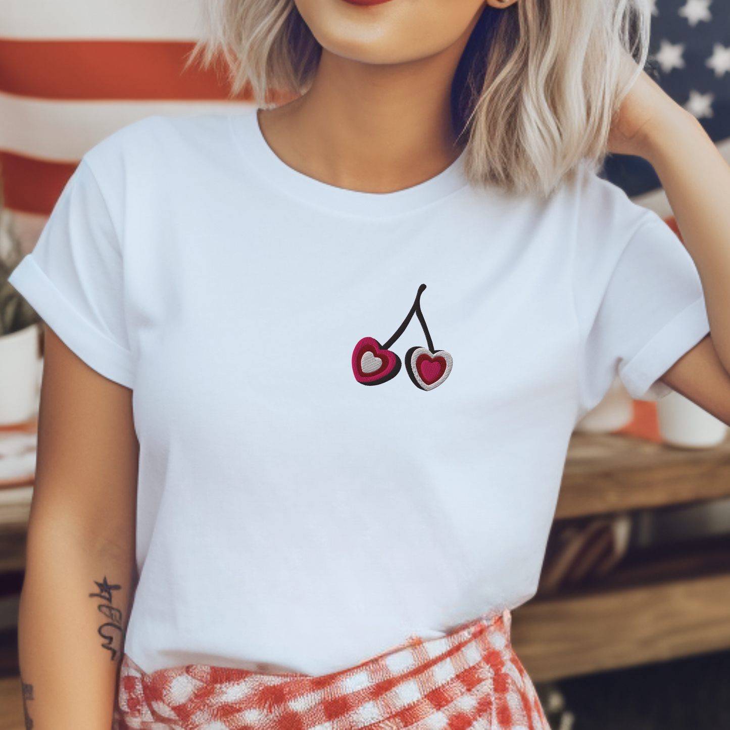 Image: A soft and cozy cherry embroidered sweatshirt that exudes girly charm with its dainty fruit design. The cherry bow motif adds a touch of vintage elegance, while the relaxed fit makes it perfect for everyday wear. Whether paired with jeans for a casual look or layered over a dress for a more polished outfit, this coquette cherry sweater is a fun and stylish staple for any wardrobe, by jaecrece.