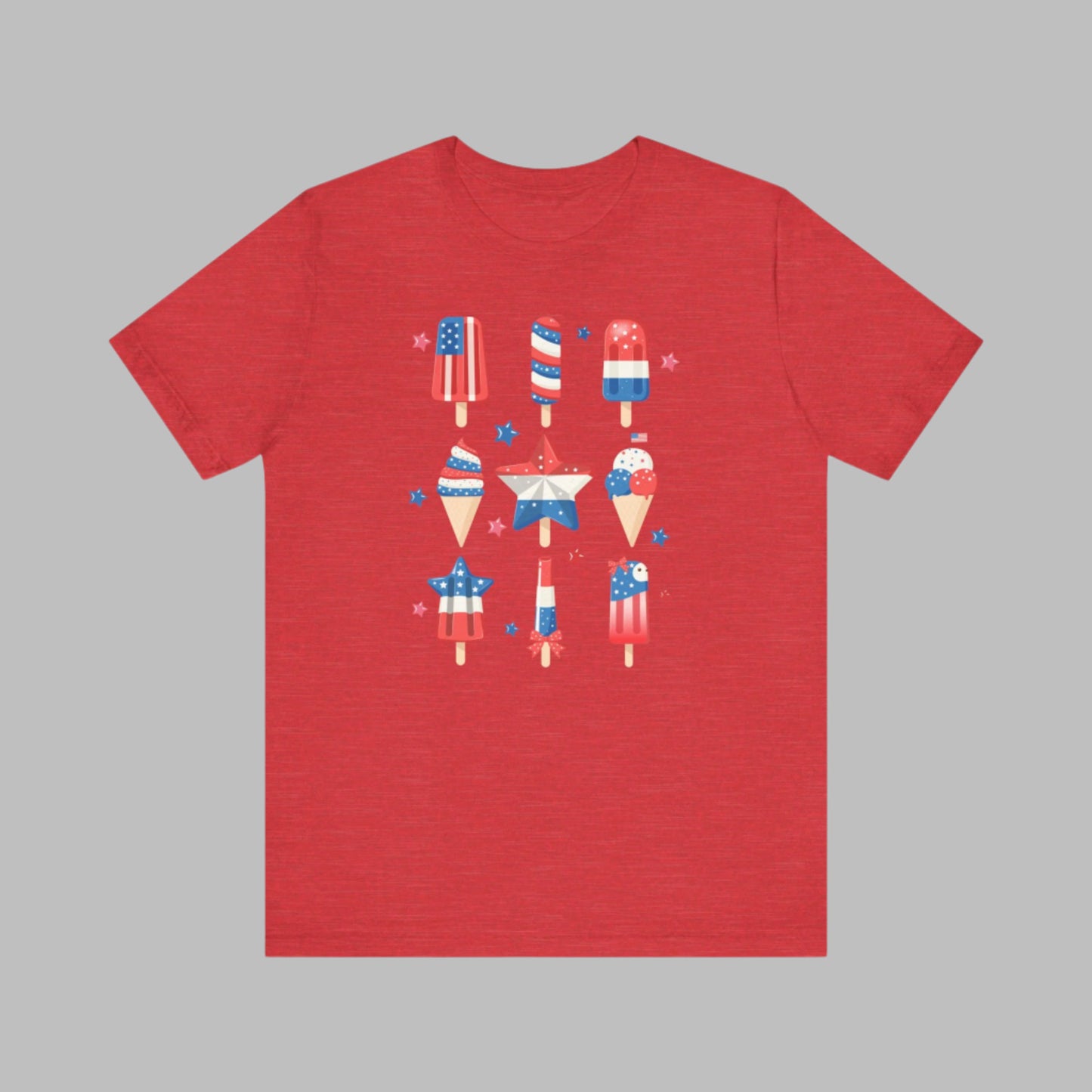 Image: From fireworks to festivals, this red white and blue popsicle shirt is your go to for every patriotic event. Created for adults and available in sizes XS to 5XL, this fun and festive tee celebrates the 4th of July with comfort and flair. Whether you’re honoring Memorial Day or joining a parade, this soft American pride shirt is a summertime staple, by jaecrece.