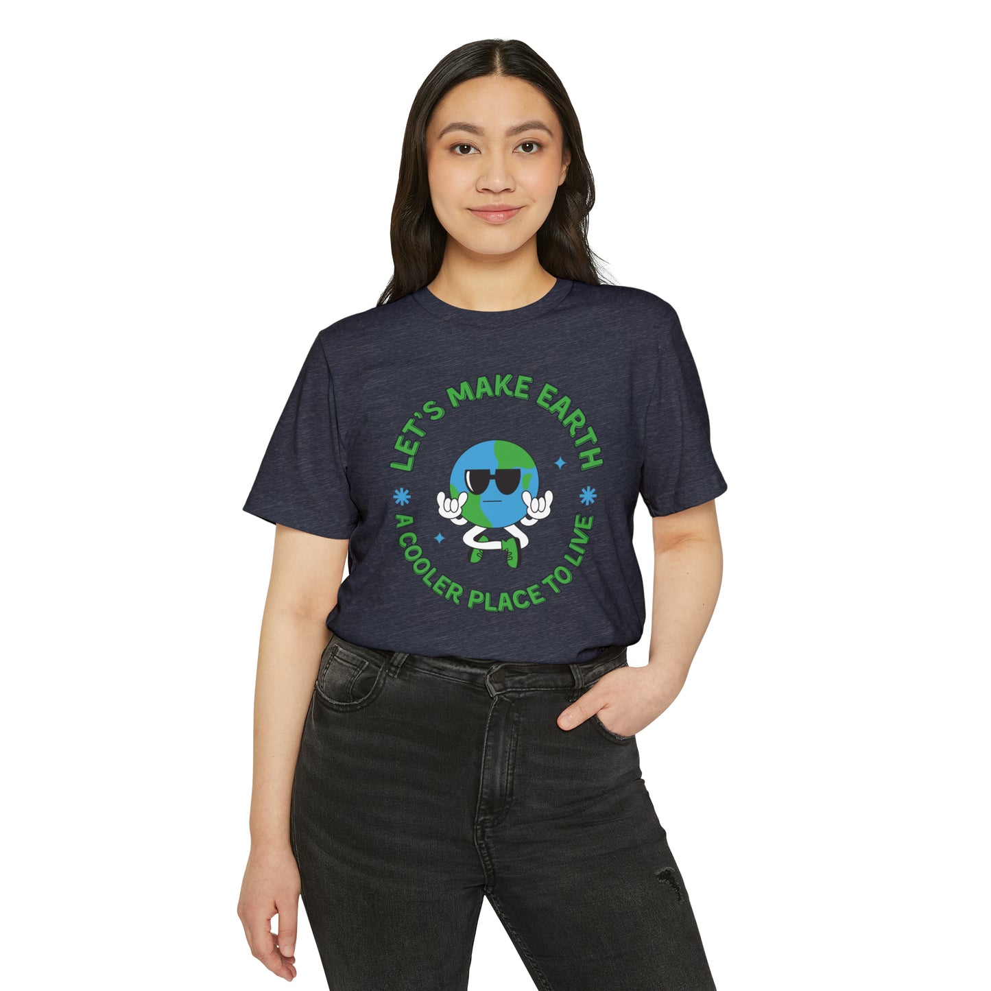 Let's Make Earth a Cooler Place to Live Adult Recycled Organic T-Shirt - jaecrece