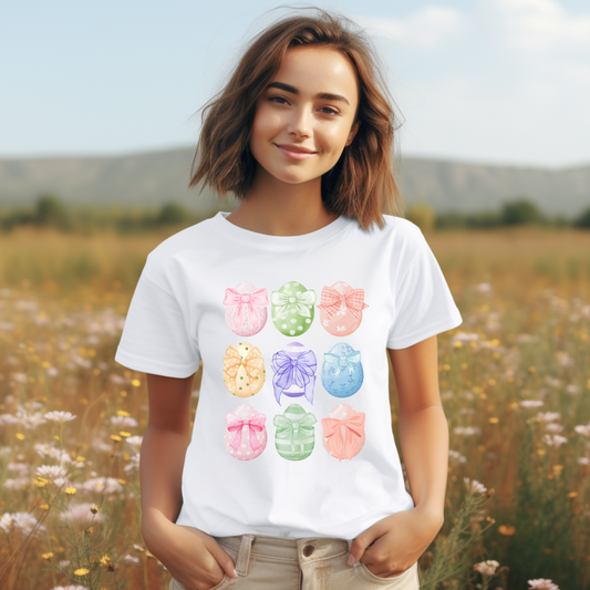 Coquette Easter Egg Girls TShirt