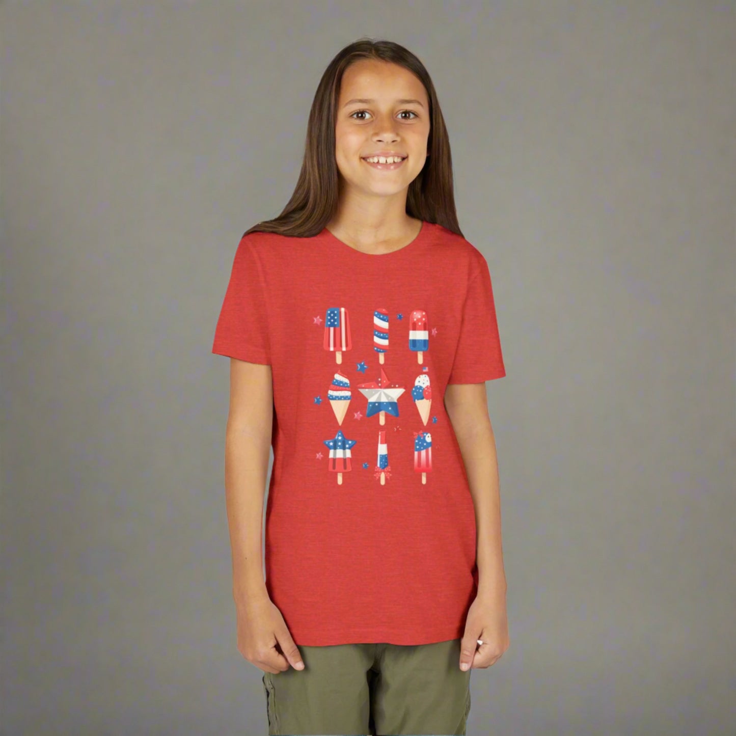 Image: Designed with celebration in mind, this red white and blue popsicle shirt is perfect for kids in sizes S to XL. A playful take on American pride, it’s ideal for Memorial Day fun or Independence Day parades. Soft and comfy for active little ones, this festive top adds excitement and personality to any patriotic occasion, by jaecrece.