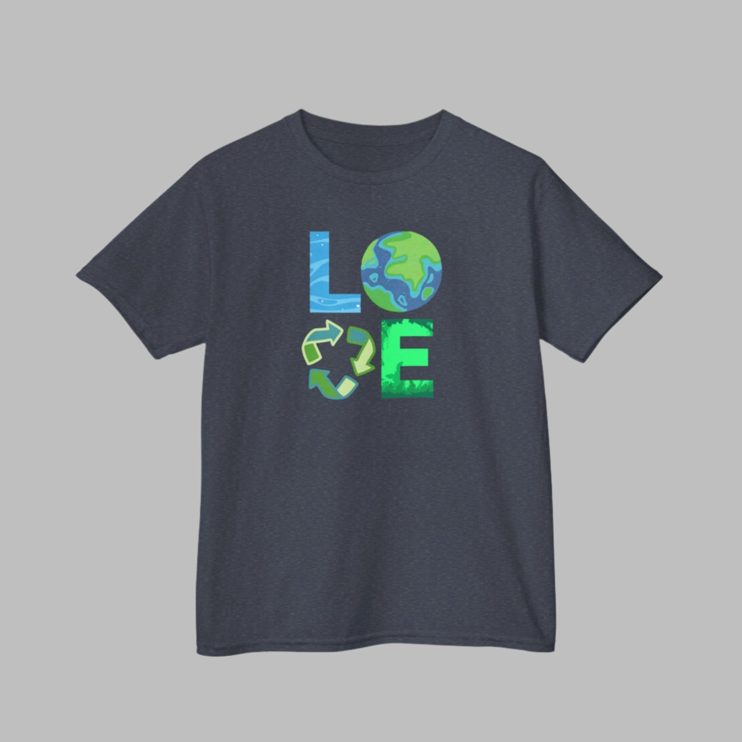 Image: LOVE Earth Day Kids Shirt- A bright and inspiring Love Earth Day shirt available in sizes for kids and adults, making it a perfect choice for family matching outfits. This design emphasizes environmental responsibility and the importance of protecting the planet. Great for Earth Day events, eco friendly initiatives, or everyday wear, this shirt is a stylish and meaningful way to express love for nature and raise awareness about sustainability, by jaecrece.