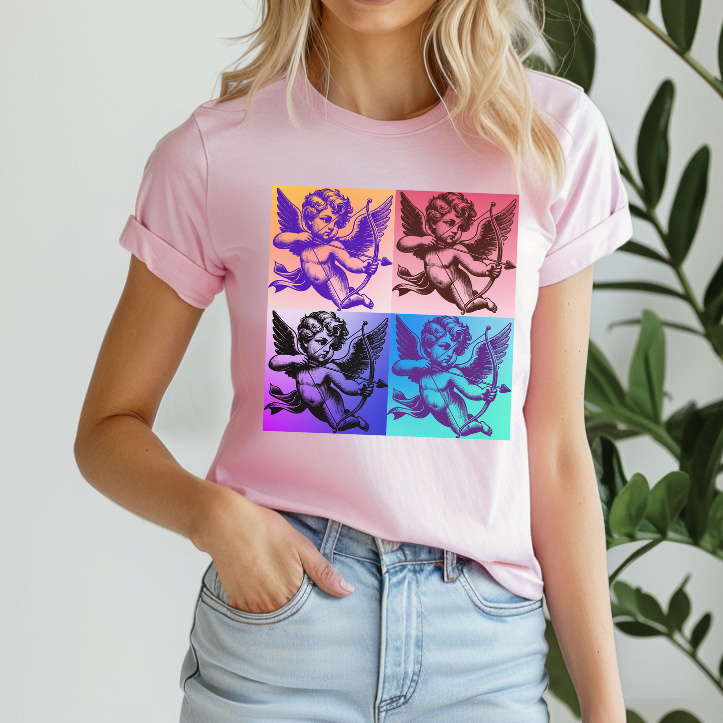 Unisex adult Valentine’s shirt with bold Cupid design, available in black, white, and pink. Featuring a soft vintage pop art aesthetic, this Bella Canvas 3001 tee is offered in inclusive sizes XS–5XL. Great for family matching Valentine’s outfits, couples' photos, or casual date nights. Match with toddler and youth versions for a coordinated Cupid look that’s playful, trendy, and Instagram-ready with soft cotton comfort.