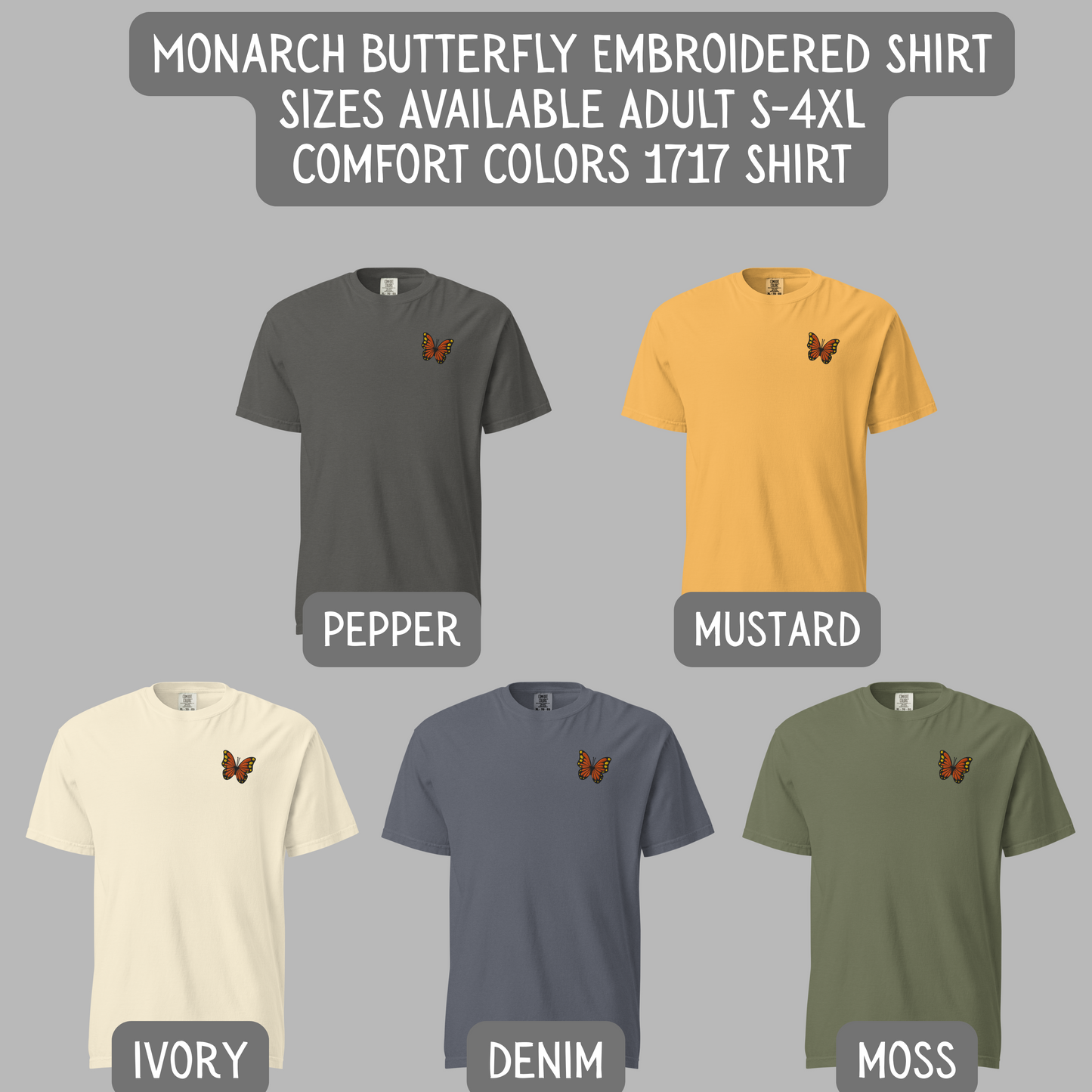 Image: Celebrate your love for nature in style with this Monarch Butterfly Embroidered Shirt, made from soft breathable fabric that feels amazing all day. The detailed butterfly embroidery makes this shirt a standout piece for anyone who adores insects, pollinators, or symbolic fashion. Whether you are heading to a spring picnic, exploring your local botanical garden, or attending a casual event, this embroidered tee fits beautifully into any boho or cottagecore wardrobe, by jaecrece.
