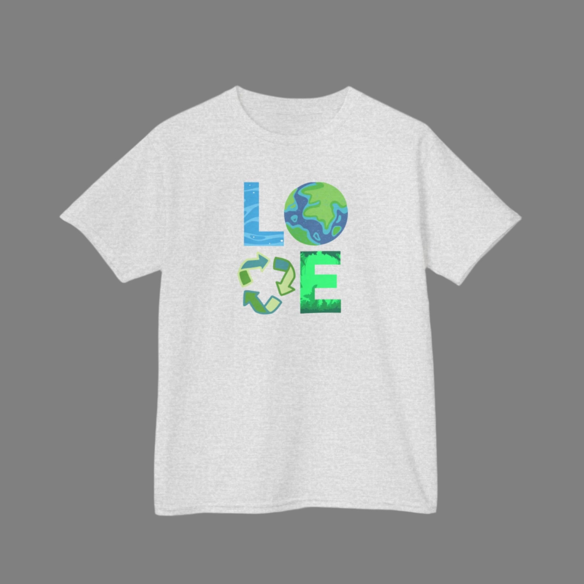 Image: LOVE Earth Day Kids Shirt- A bright and inspiring Love Earth Day shirt available in sizes for kids and adults, making it a perfect choice for family matching outfits. This design emphasizes environmental responsibility and the importance of protecting the planet. Great for Earth Day events, eco friendly initiatives, or everyday wear, this shirt is a stylish and meaningful way to express love for nature and raise awareness about sustainability, by jaecrece.