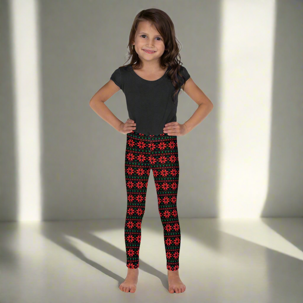 Christmas Poinsettia Toddler Leggings