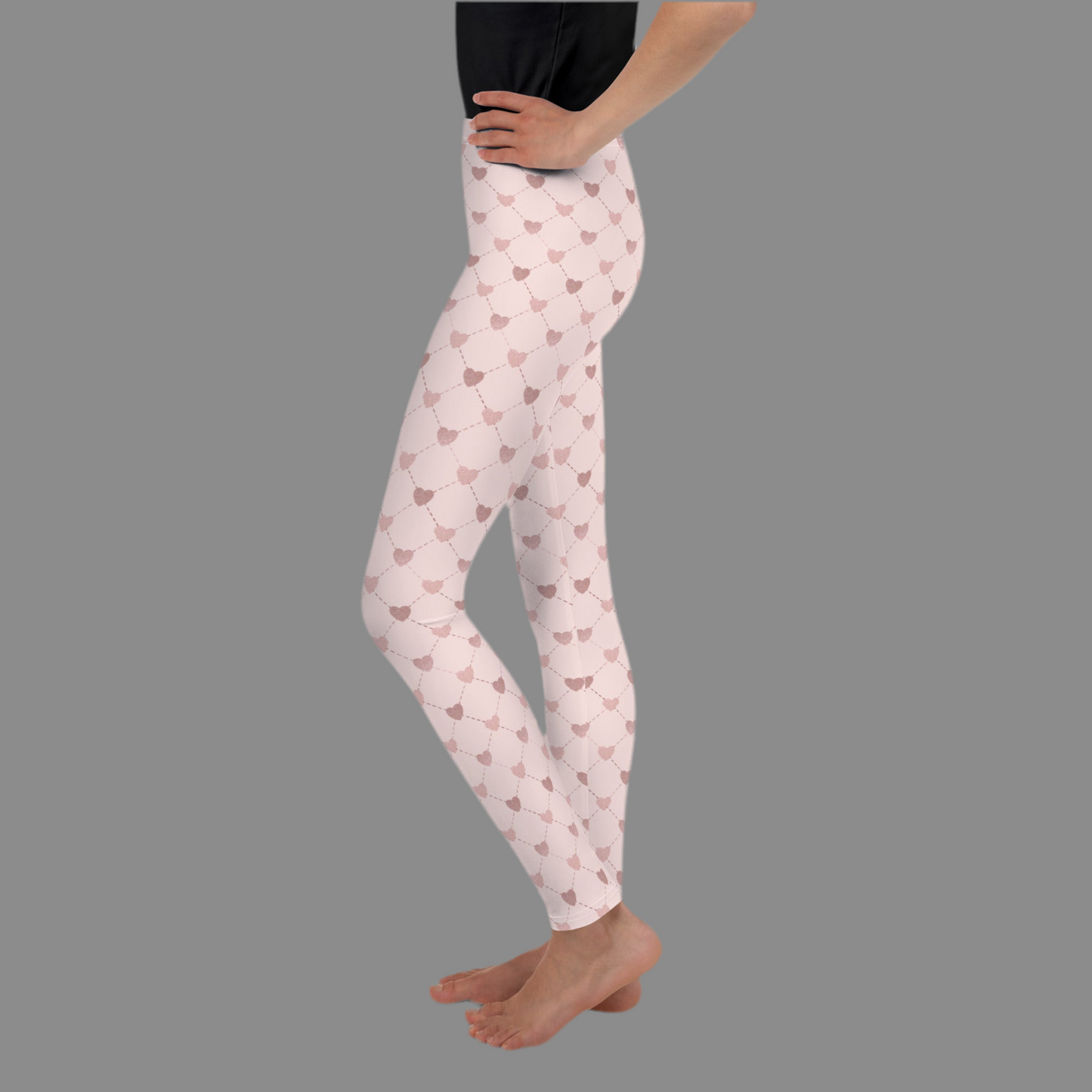 Pink Hearts Youth Leggings