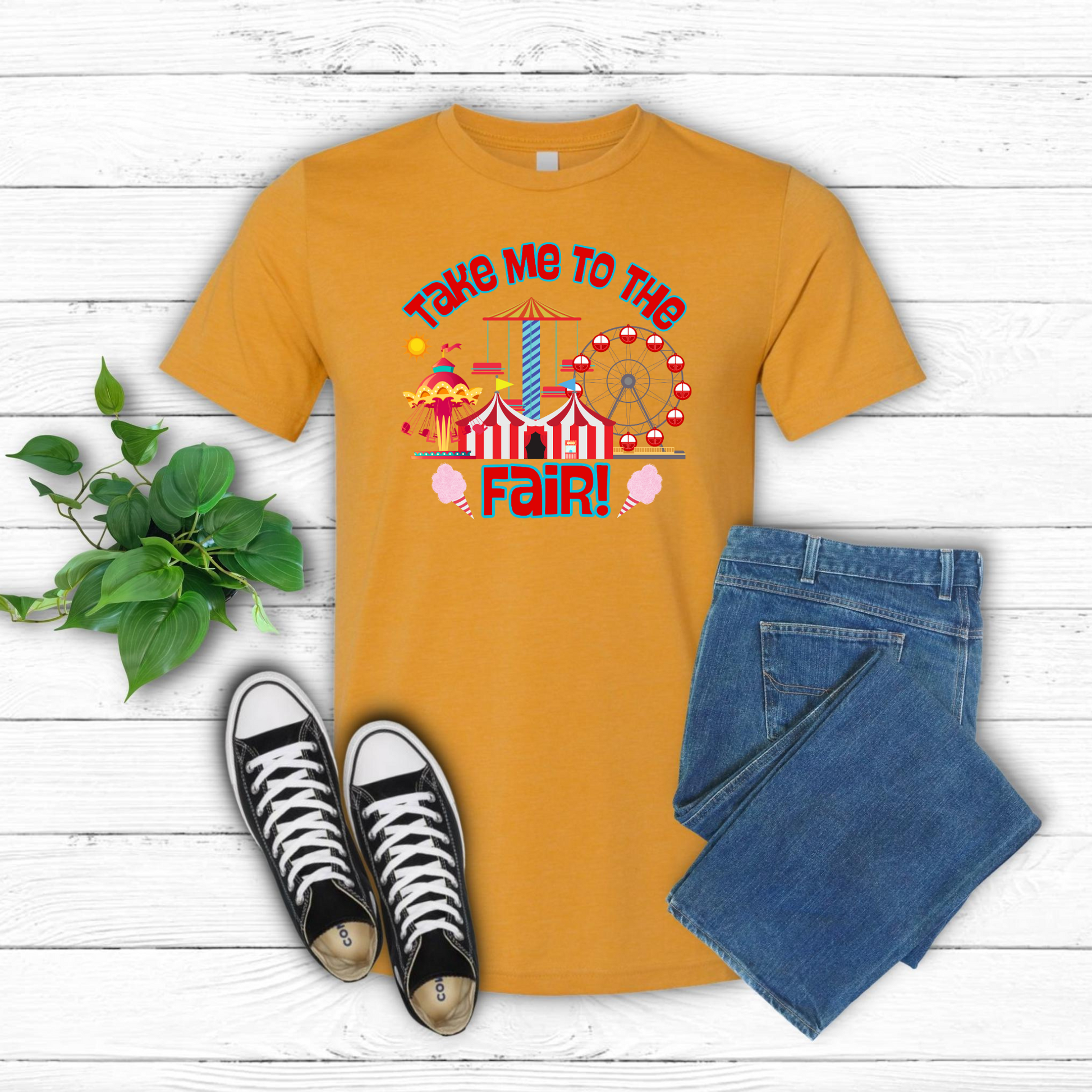 Cotton candy dreams come true with this Take Me to the Fair Shirt, a colorful summer festival tee by jaecrece. This graphic shirt features carnival rides and is perfect for wearing to your favorite state fair in Texas, Minnesota, or Iowa. Soft, breathable, and full of retro vibes, it’s ideal for foodies, fairground wanderers, and nostalgic summer lovers. Match with your kids for the cutest fair photo outfit!
