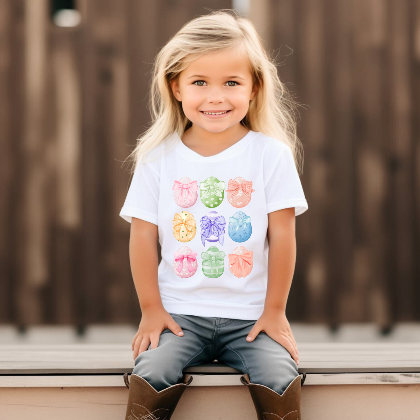 Coquette Easter Egg Girls TShirt