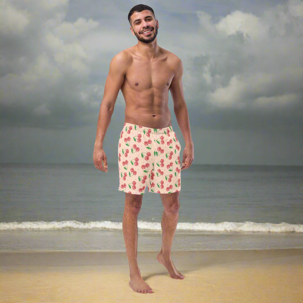 Disco Cherries Mens Recycled Swim Trunks