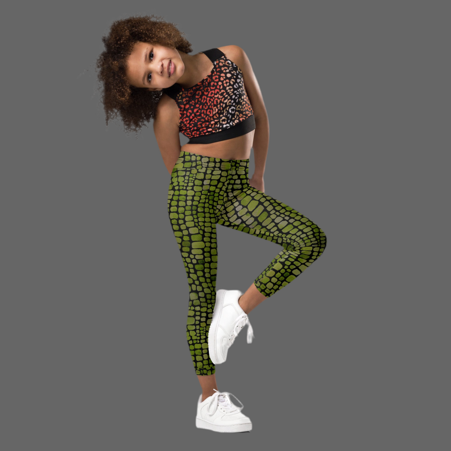 Black and Green Snake Skin Pattern Halloween Toddler Leggings, Snake Skin Pattern Halloween Toddler Legging, Reptile Print Kid Yoga Pants, Dragon Child Costume Tights, Dinosaur Cosplay, Gift for Boy Girl, by jaecrece
