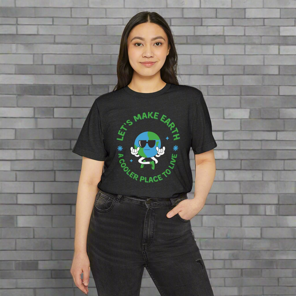Let's Make Earth a Cooler Place to Live Adult Recycled Organic T-Shirt