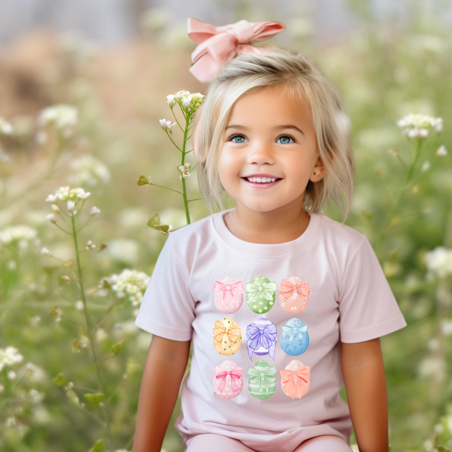 Coquette Easter Egg Girls TShirt