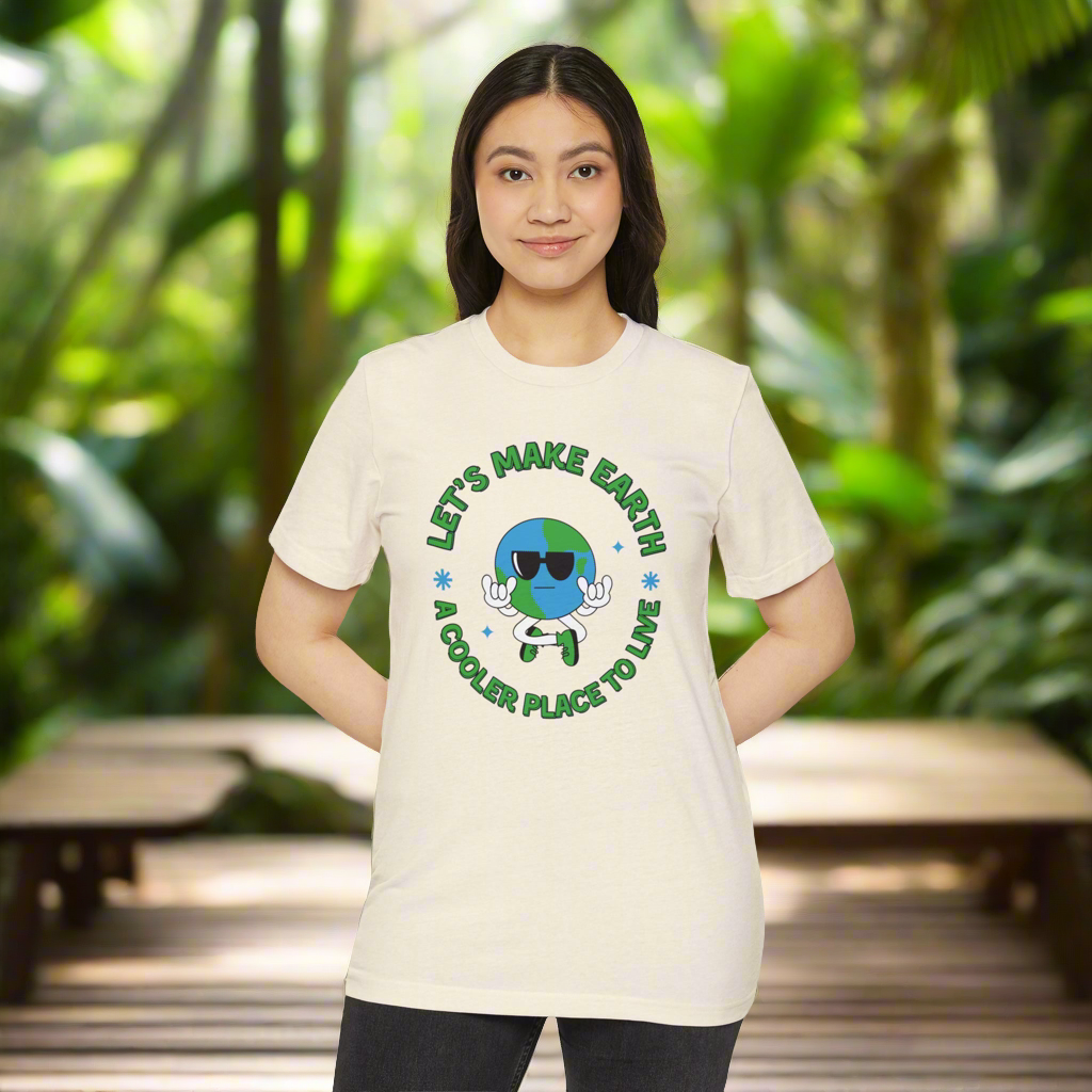 Let's Make Earth a Cooler Place to Live Adult Recycled Organic T-Shirt