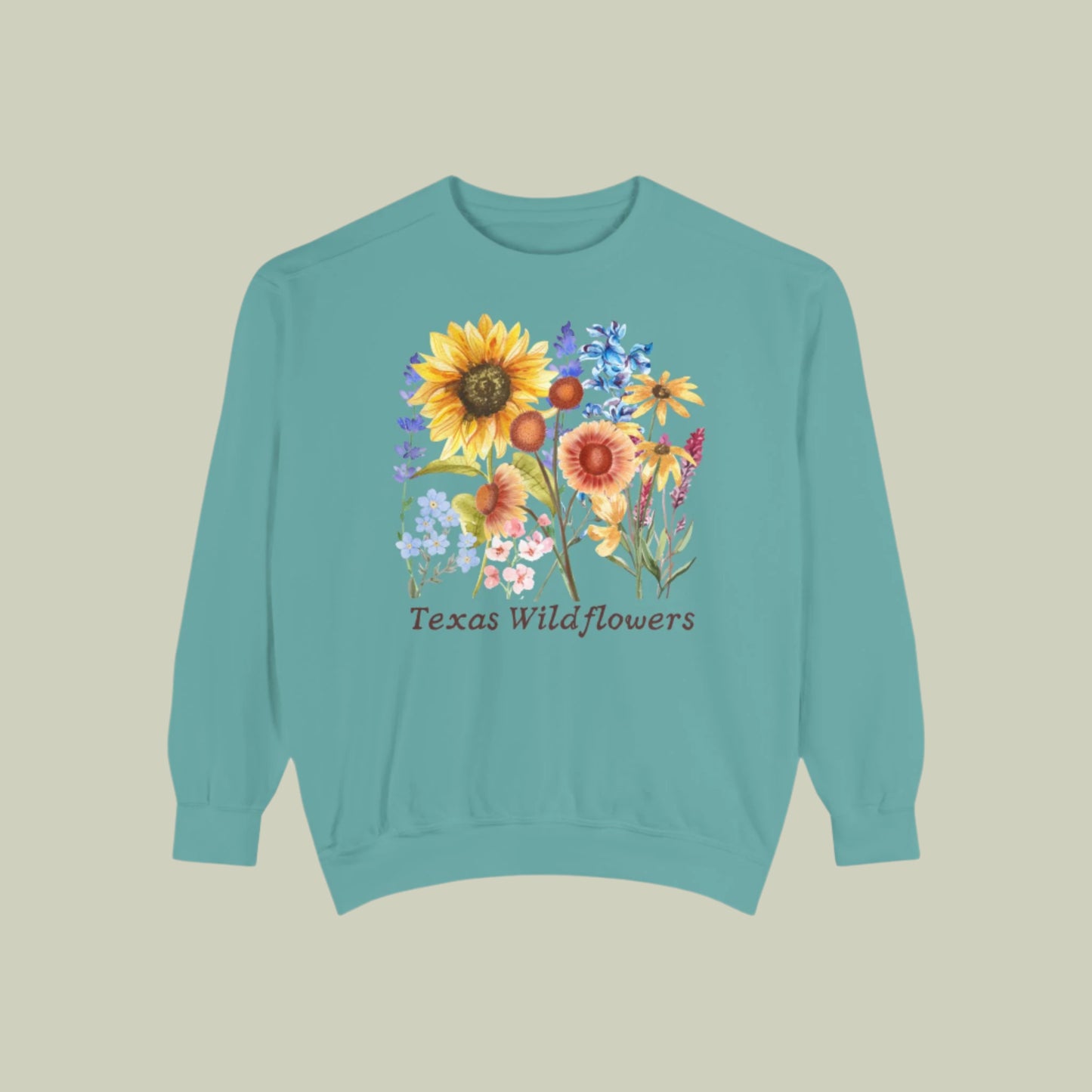 Spring floral Texas sweatshirt with hand-drawn bluebonnets, printed on a soft, cozy crewneck. This pastel wildflower pullover is perfect for nature lovers, Texas road trips, or anyone who adores soft girl fashion and Hill Country blooms. A beautiful blend of style and comfort, ideal for casual weekends, garden strolls, or gifting to flower-obsessed friends.