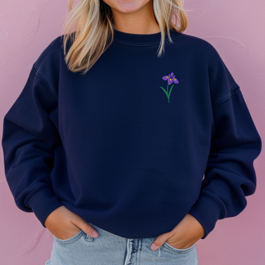 Embroidered Iris Sweatshirt