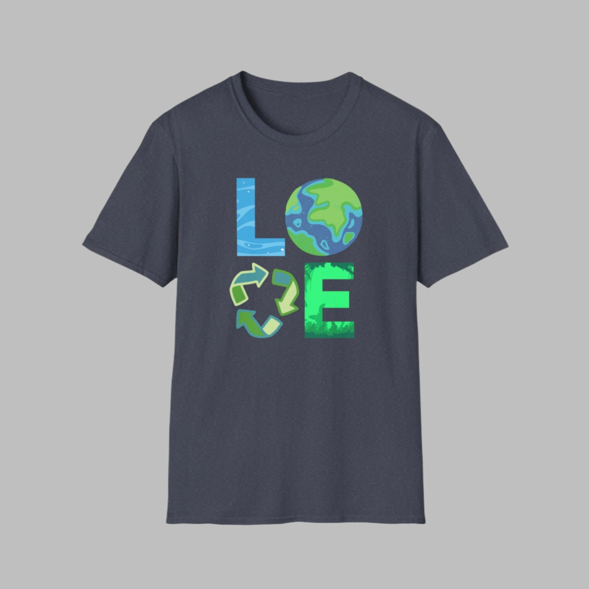 Image: A bright and inspiring Love Earth Day shirt available in sizes for kids and adults, making it a perfect choice for family matching outfits. This design emphasizes environmental responsibility and the importance of protecting the planet. Great for Earth Day events, eco friendly initiatives, or everyday wear, this shirt is a stylish and meaningful way to express love for nature and raise awareness about sustainability, by jaecrece.