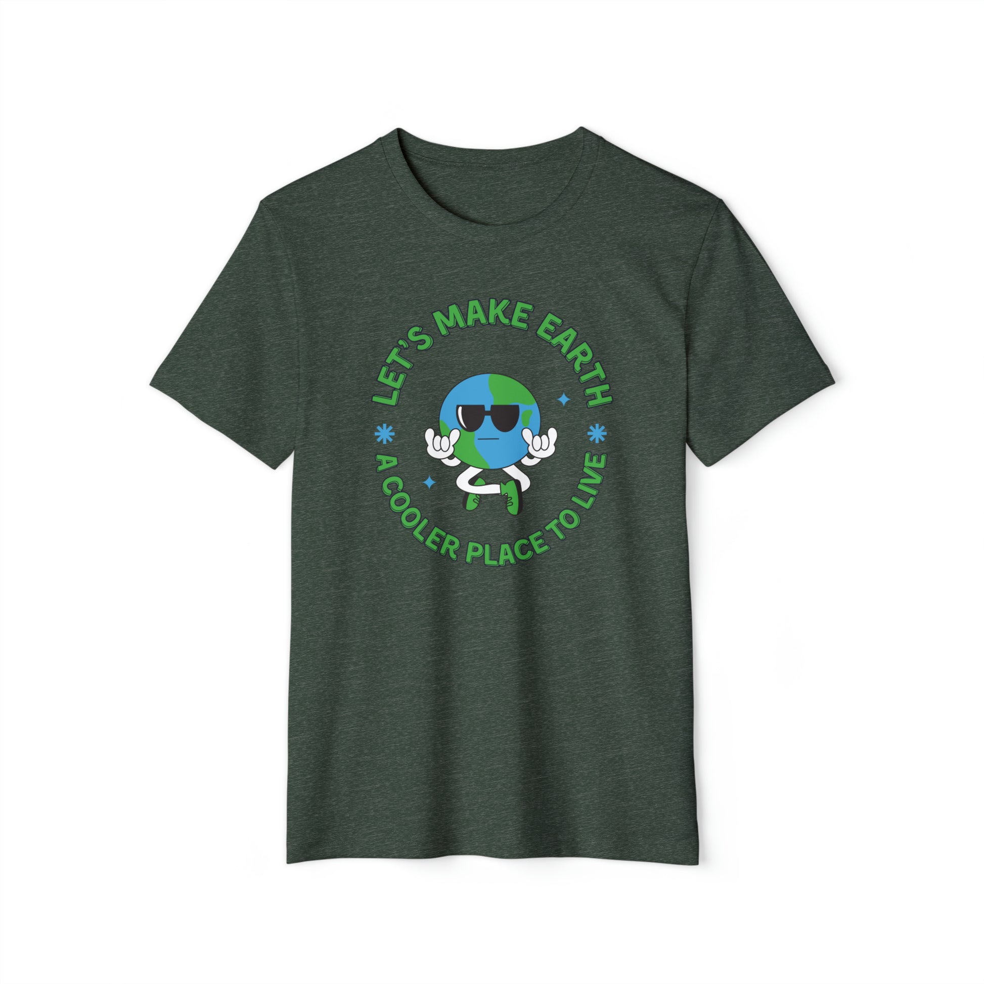 Let's Make Earth a Cooler Place to Live Adult Recycled Organic T-Shirt - jaecrece