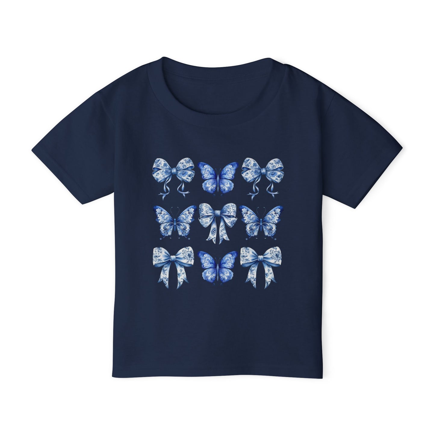 Blue Toile Butterflies & Bows Toddler Tshirt