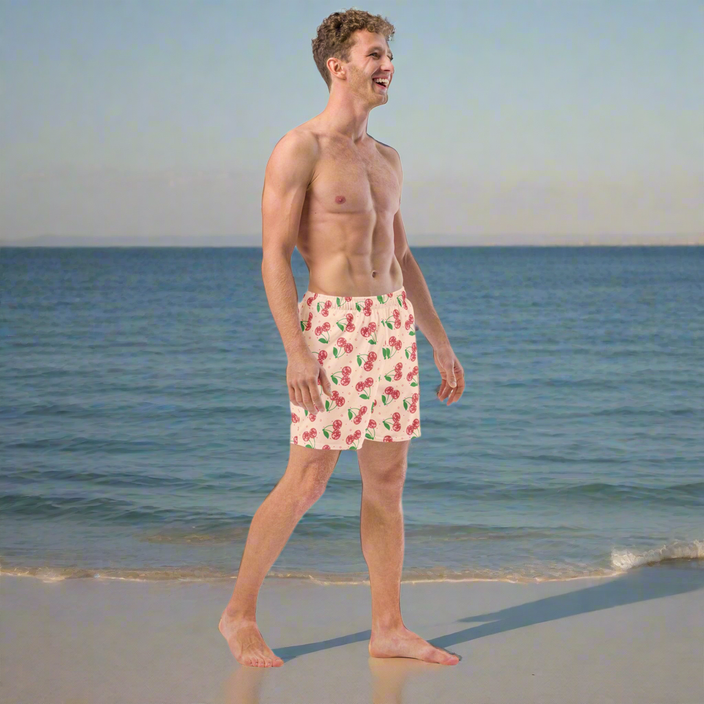 Disco Cherries Mens Recycled Swim Trunks