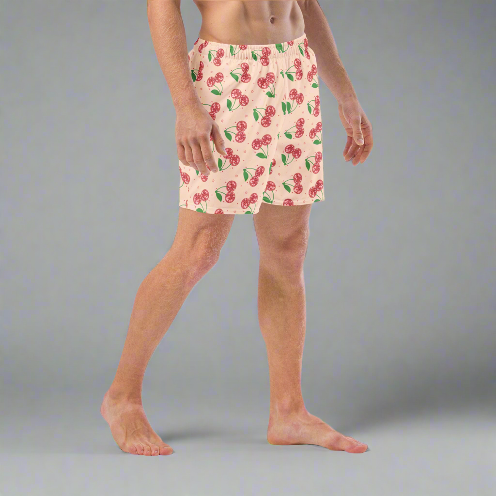 Disco Cherries Mens Recycled Swim Trunks