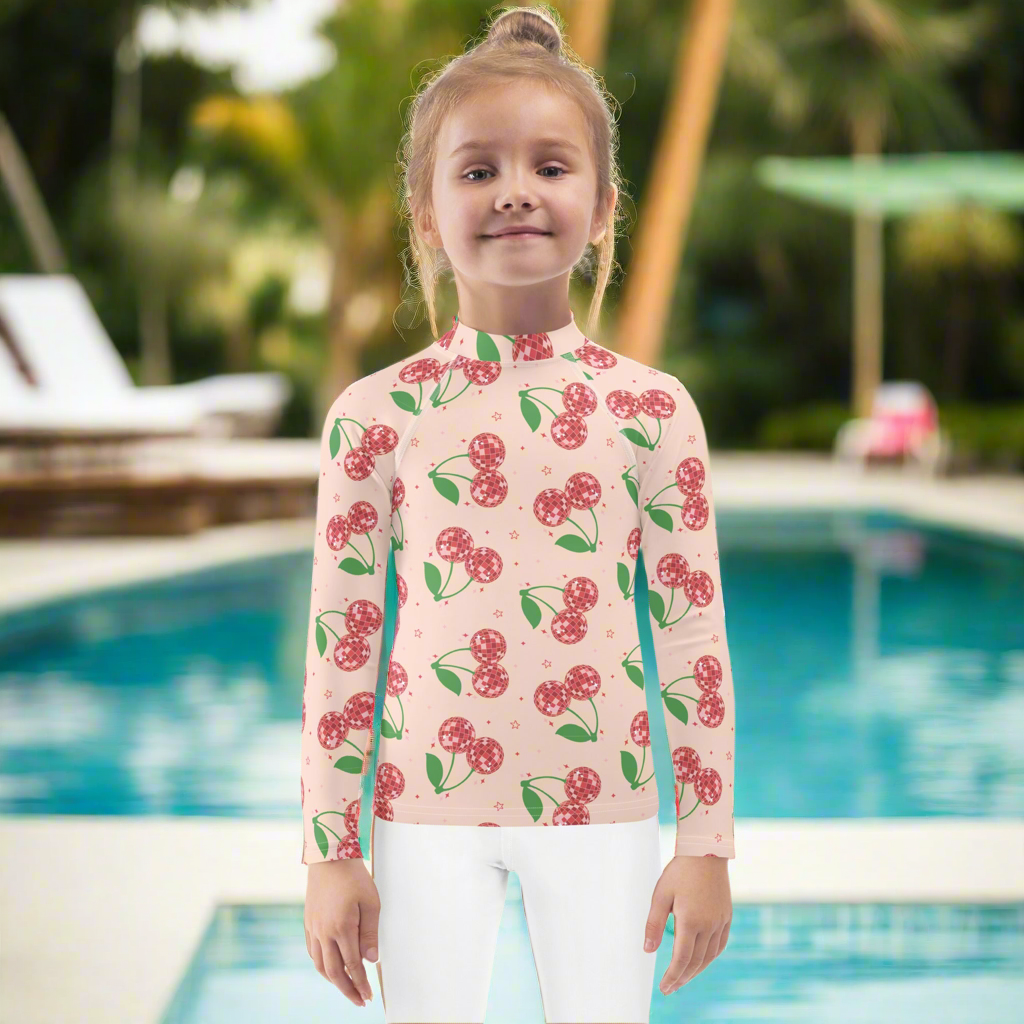 Disco Cherries Kids Rash Guard