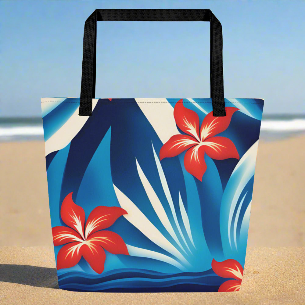 Red White and Blue Hawaiian Tote Bag