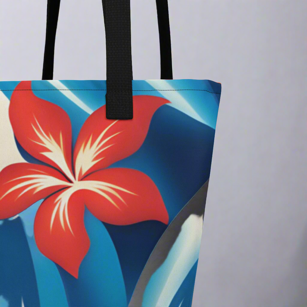 Red White and Blue Hawaiian Tote Bag