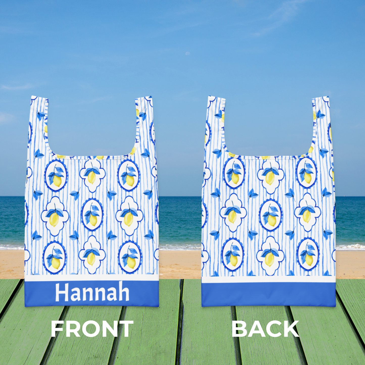 Italian summer Amalfi Lemon Tote Bag designed for eco conscious women who love style and function. Featuring a fresh citrus print, washable polyester fabric, and durable construction, this reusable grocery and travel tote folds small with an elastic band when not in use. At 15.5" × 25.3", it’s ideal for beach days, farmers market shopping, or vacations. A thoughtful gift for moms, teachers, and friends who love Italy inspired fashion.