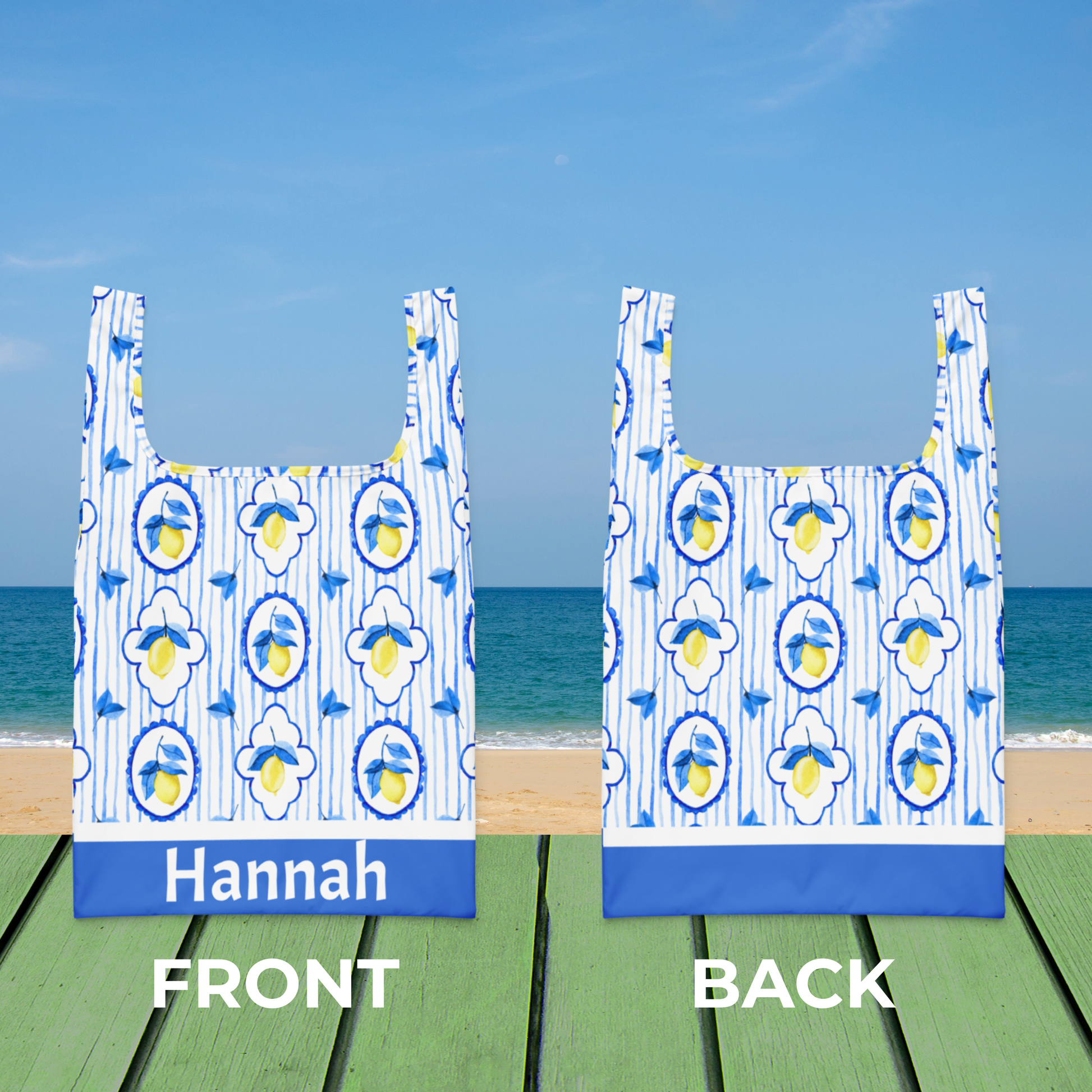 Italian summer Amalfi Lemon Tote Bag designed for eco conscious women who love style and function. Featuring a fresh citrus print, washable polyester fabric, and durable construction, this reusable grocery and travel tote folds small with an elastic band when not in use. At 15.5" × 25.3", it’s ideal for beach days, farmers market shopping, or vacations. A thoughtful gift for moms, teachers, and friends who love Italy inspired fashion.