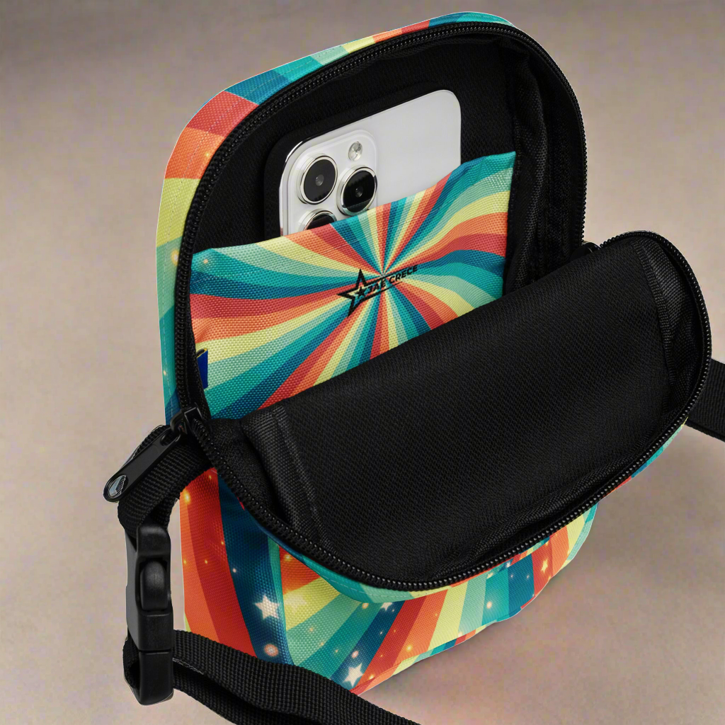 Stars and Rainbow Swirls Utility Crossbody Bag