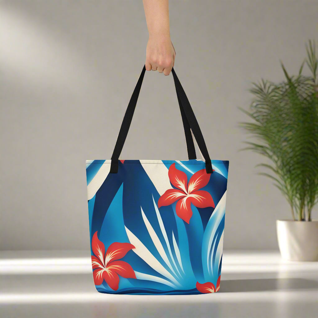 Red White and Blue Hawaiian Tote Bag