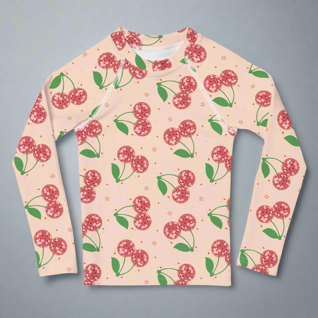 Disco Cherries Kids Rash Guard