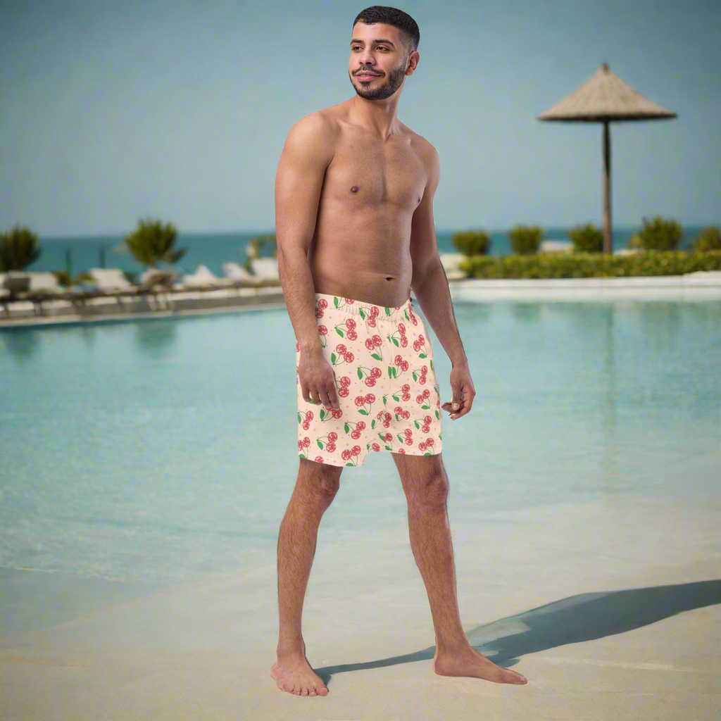 Disco Cherries Mens Recycled Swim Trunks