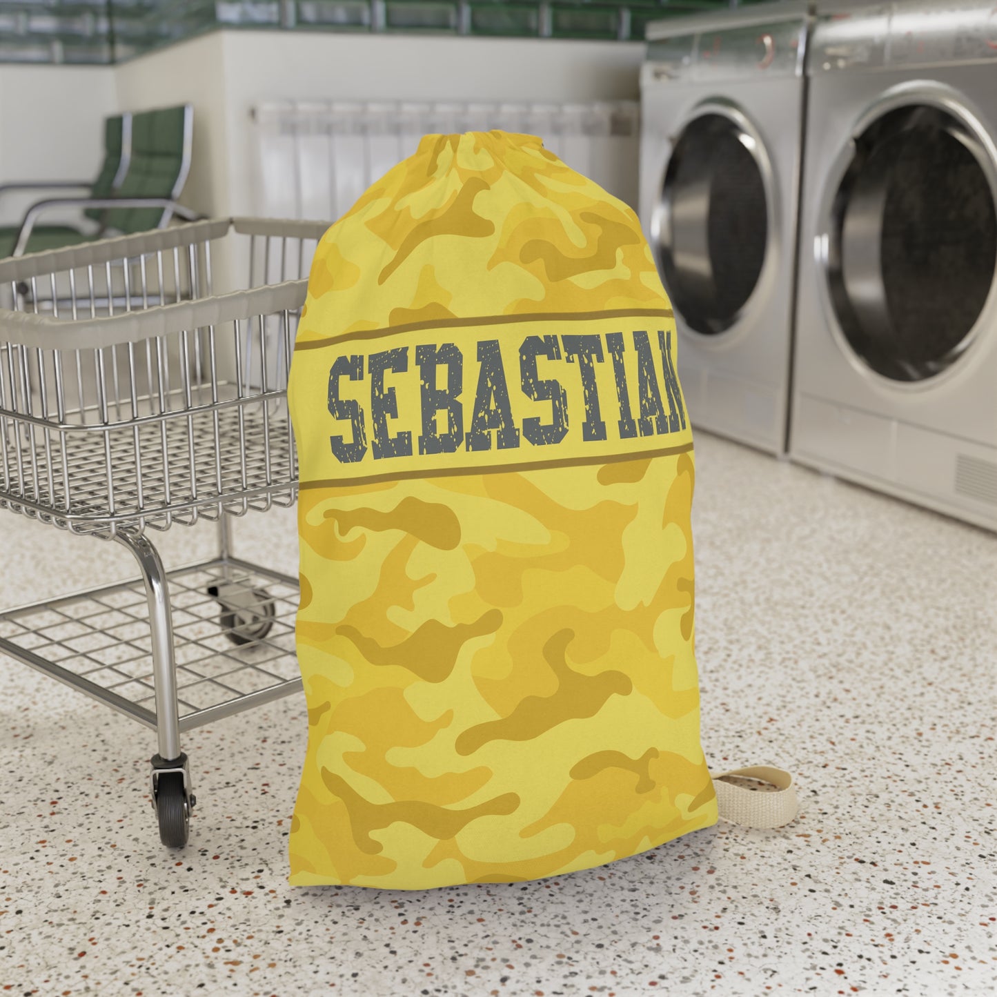 Personalized Camouflage Laundry Bag with Name | Custom Drawstring Laundry Bag for Camp, Dorm & Travel