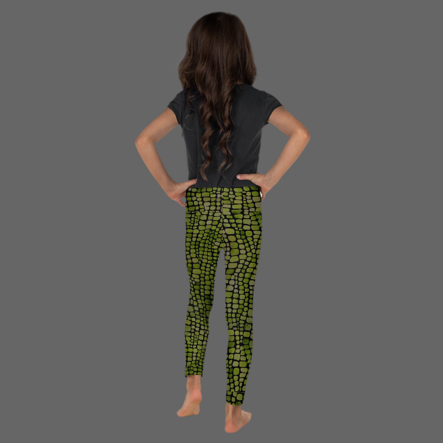 Black and Green Snake Skin Pattern Halloween Toddler Leggings, Snake Skin Pattern Halloween Toddler Legging, Reptile Print Kid Yoga Pants, Dragon Child Costume Tights, Dinosaur Cosplay, Gift for Boy Girl, by jaecrece