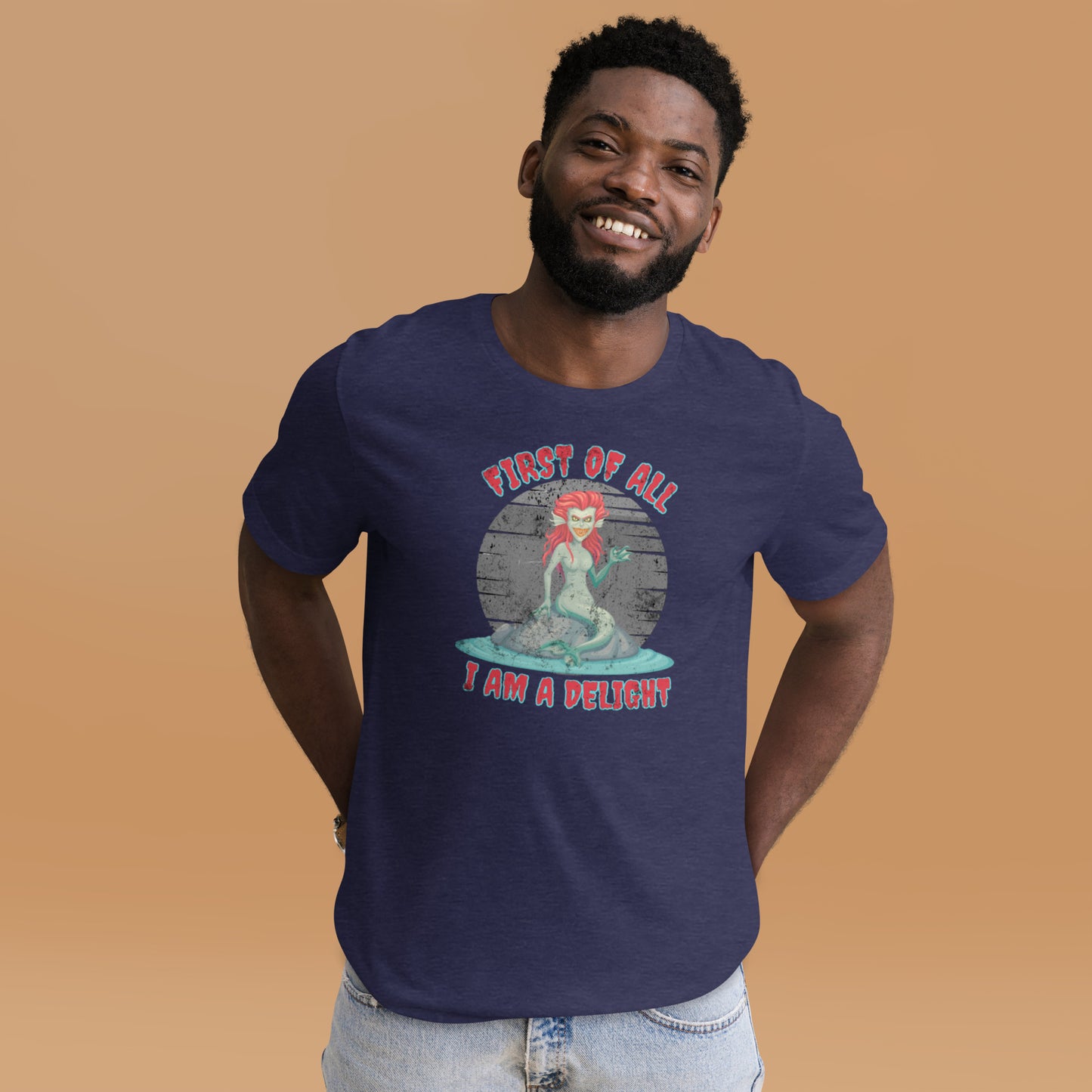 Mystical sea creature Evil Siren t-shirt with witty quote, ideal for mermaid fans, dark fantasy enthusiasts, Halloween parties, and Renaissance fair outfits, Bella Canvas 3001 unisex tee, XS–5XL