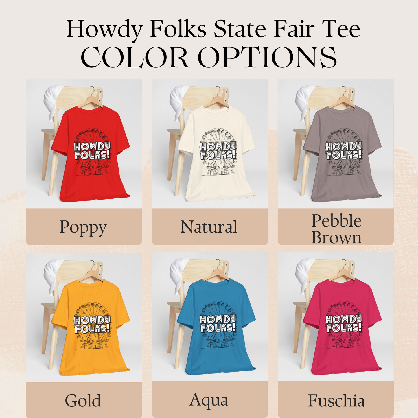 Howdy Folks State Fair of Texas shirt color chart, by jaecrece