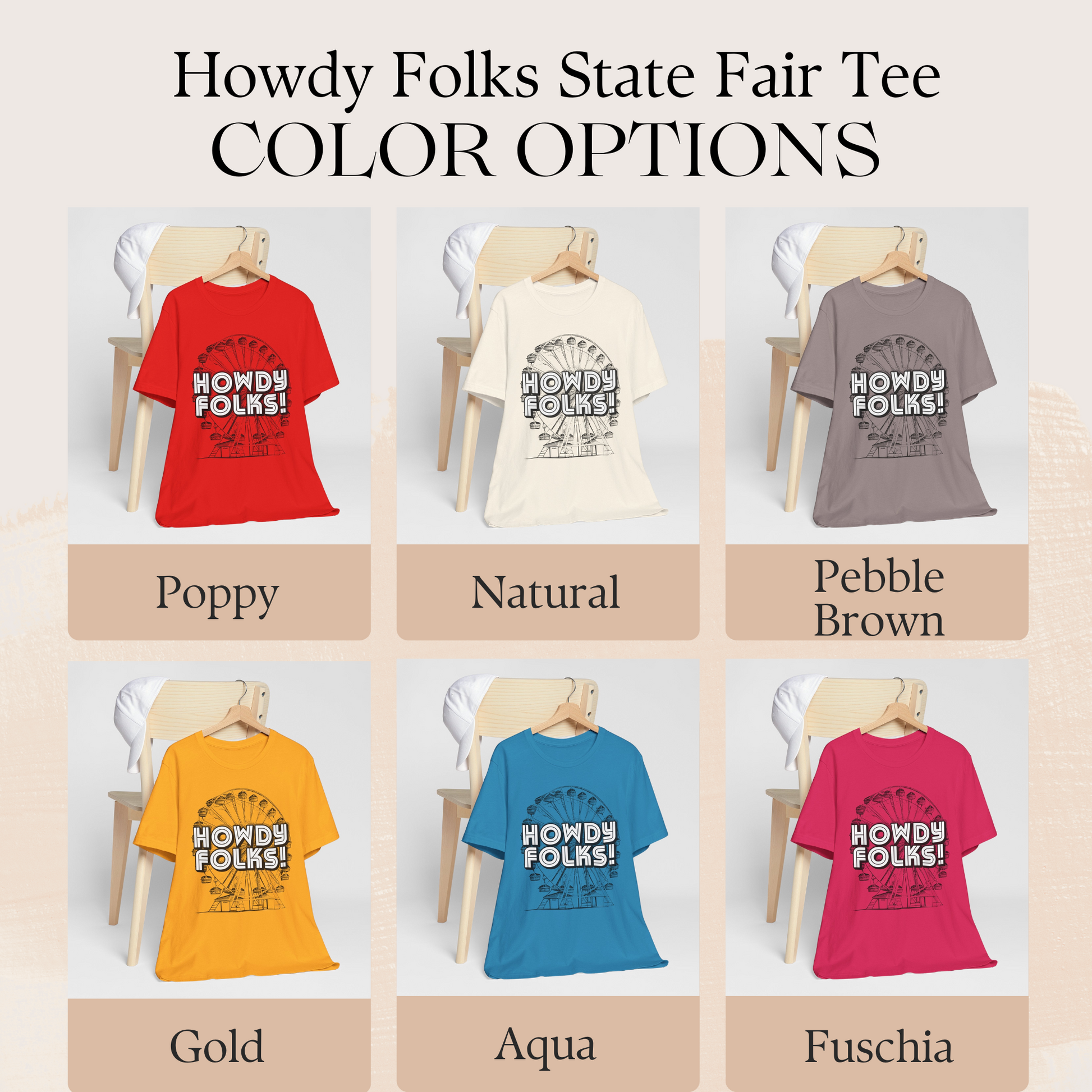 Howdy Folks State Fair of Texas shirt color chart, by jaecrece