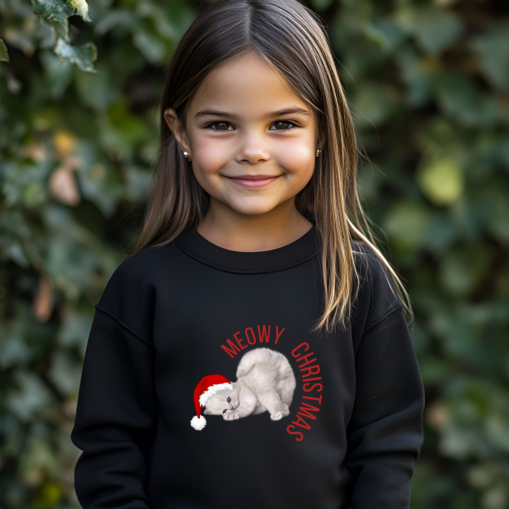 Part of our family matching holiday collection, this Youth Meowy Christmas Sweatshirt (XS–XL) is perfect for cat-loving kids and tweens. Featuring a whimsical Christmas cat graphic, this soft and comfy pullover is great for festive school events, cozy lounging, or holiday photo shoots. Style it with coordinating family sweatshirts for a fun, festive look everyone will love during the holiday season.