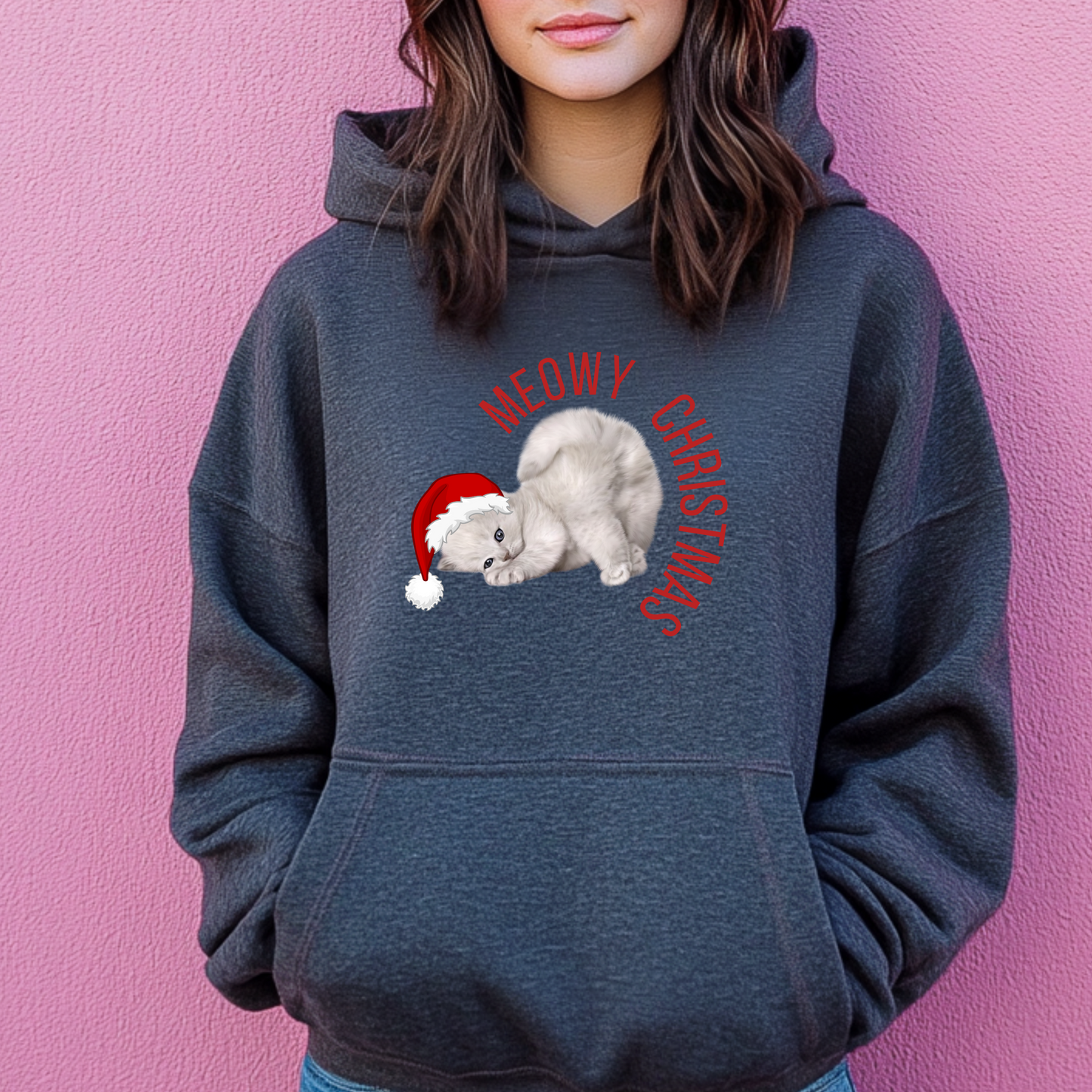 Get festive with this Meowy Christmas adult sweatshirt, a soft fleece pullover featuring a cheerful holiday cat graphic. Perfect for cat lovers and holiday revelers, this unisex Christmas sweatshirt is available in sizes S–5XL and coordinates with toddler and youth pieces for matching family photos. Whether you’re looking for a comfy Christmas cat shirt or a funny holiday top, this cozy design makes the season bright.