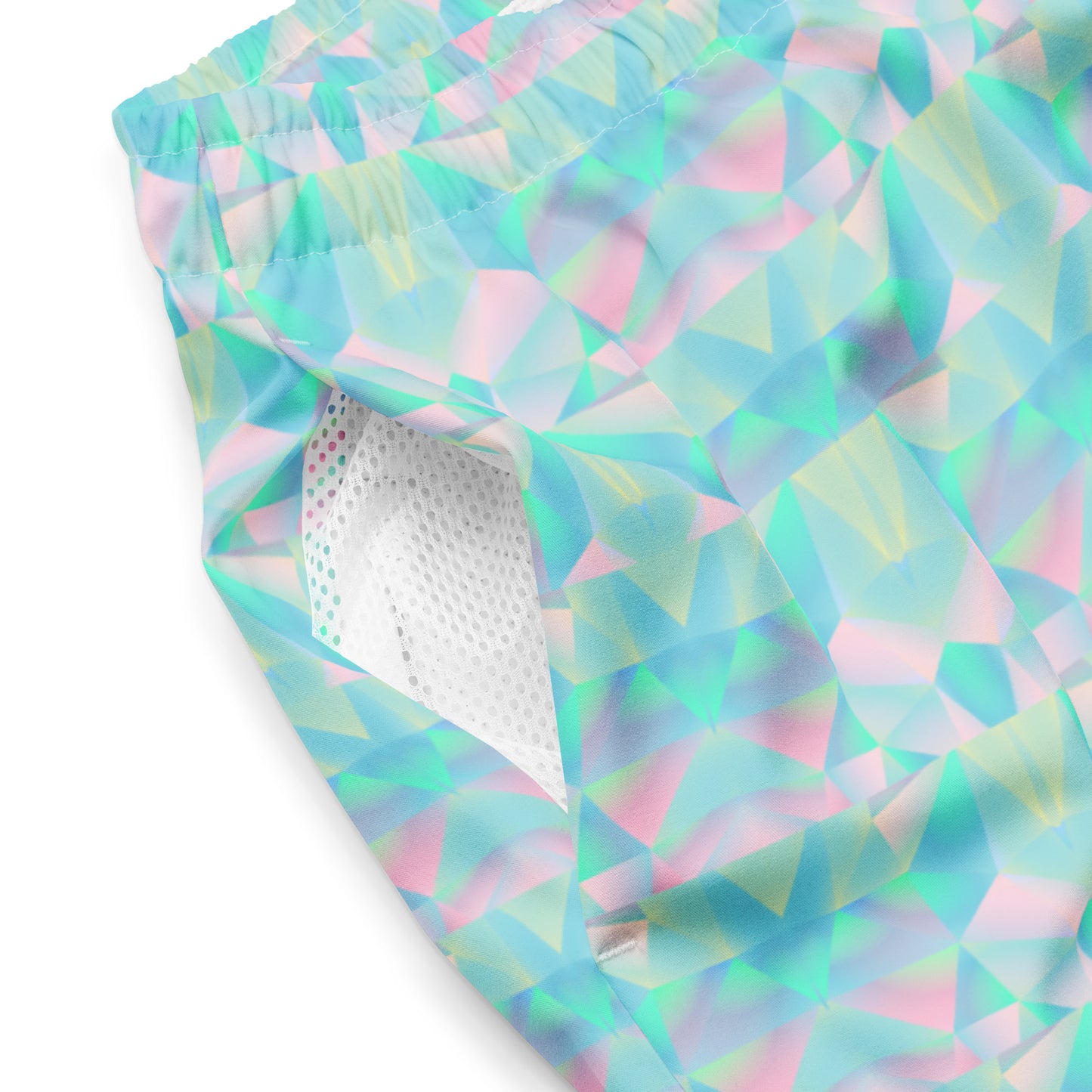 Pastel Prisms Mens Swimwear close up pocket