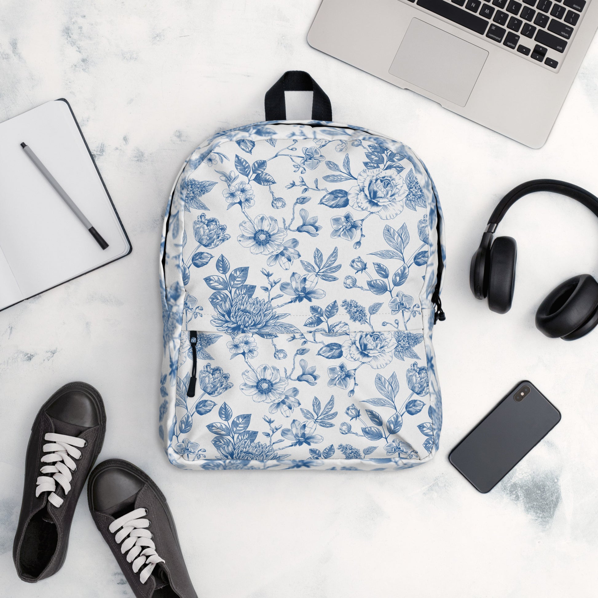 Add a touch of vintage charm to your essentials with this personalized Blue Toile Backpack. Designed with a beautiful chinoiserie toile de jouy print, it’s a chic diaper bag for moms, a stylish back-to-school bag for girls, or a handy travel knapsack. This custom name backpack doubles as a lunch bag, book bag, or horse show gift. A perfect personalized baby shower present that blends timeless style with daily use.