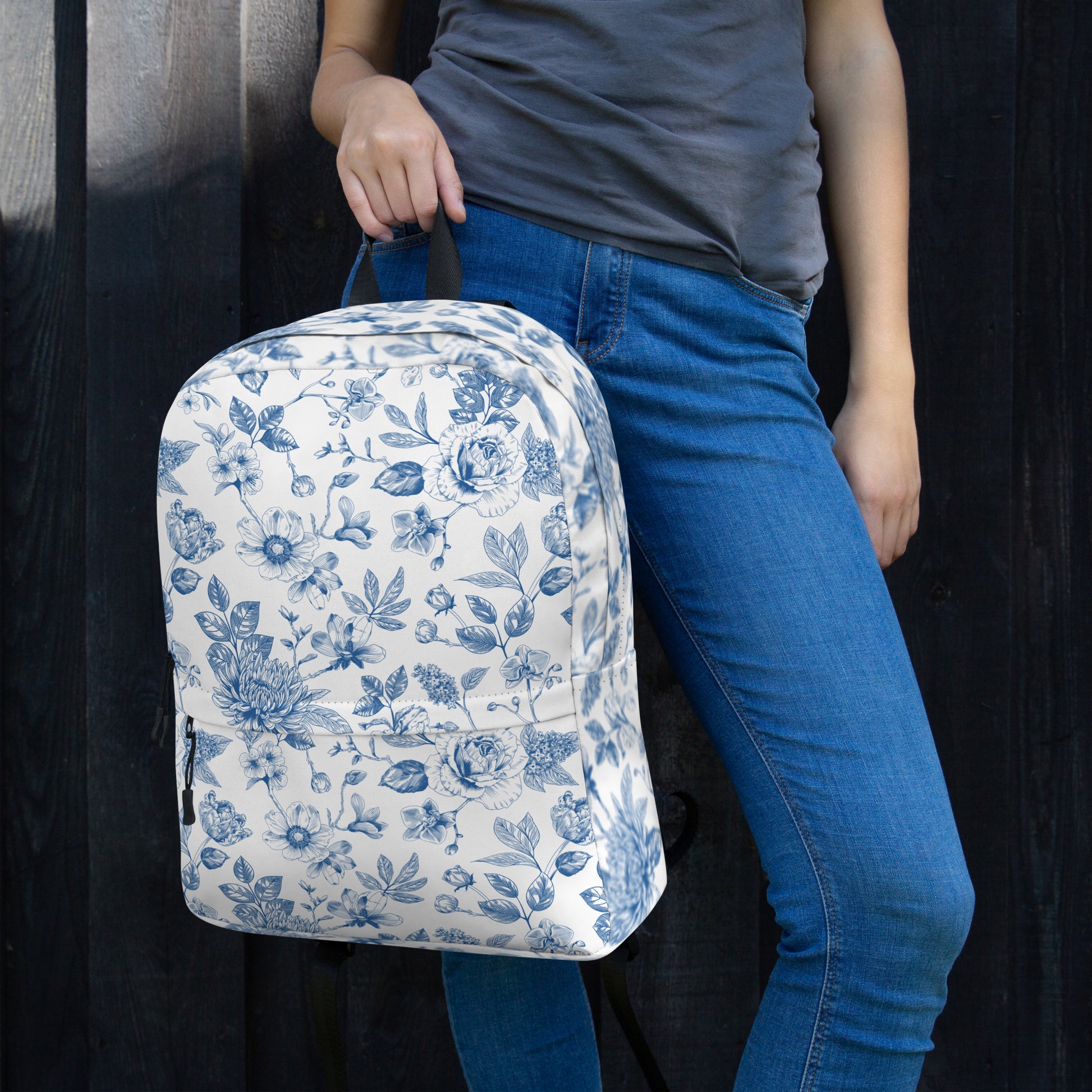 Fall in love with this elegant Blue Toile Backpack, a versatile chinoiserie diaper bag and custom name backpack for girls, teens, and trendy moms. With a classic toile de jouy pattern, it’s perfect as a back-to-school backpack, travel bag, or horse show tote. This baby shower gift idea pairs beauty with function, offering space for books, snacks, or baby essentials, making every outing stylish.