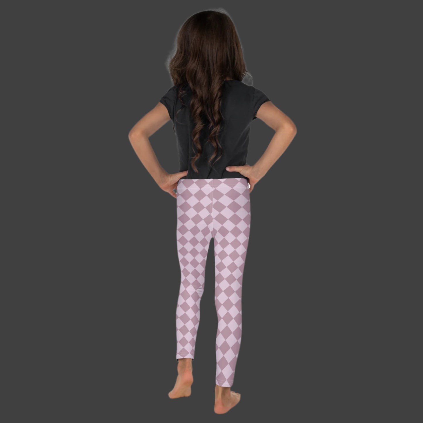 Purple & Lavender Diamond Checkerboard Printed Toddler Leggings, available in sizes 2T-7. Perfect for costume dress up for Halloween, or would make a cute addition to a Valentine's Day or Easter outfit. by jaecrece