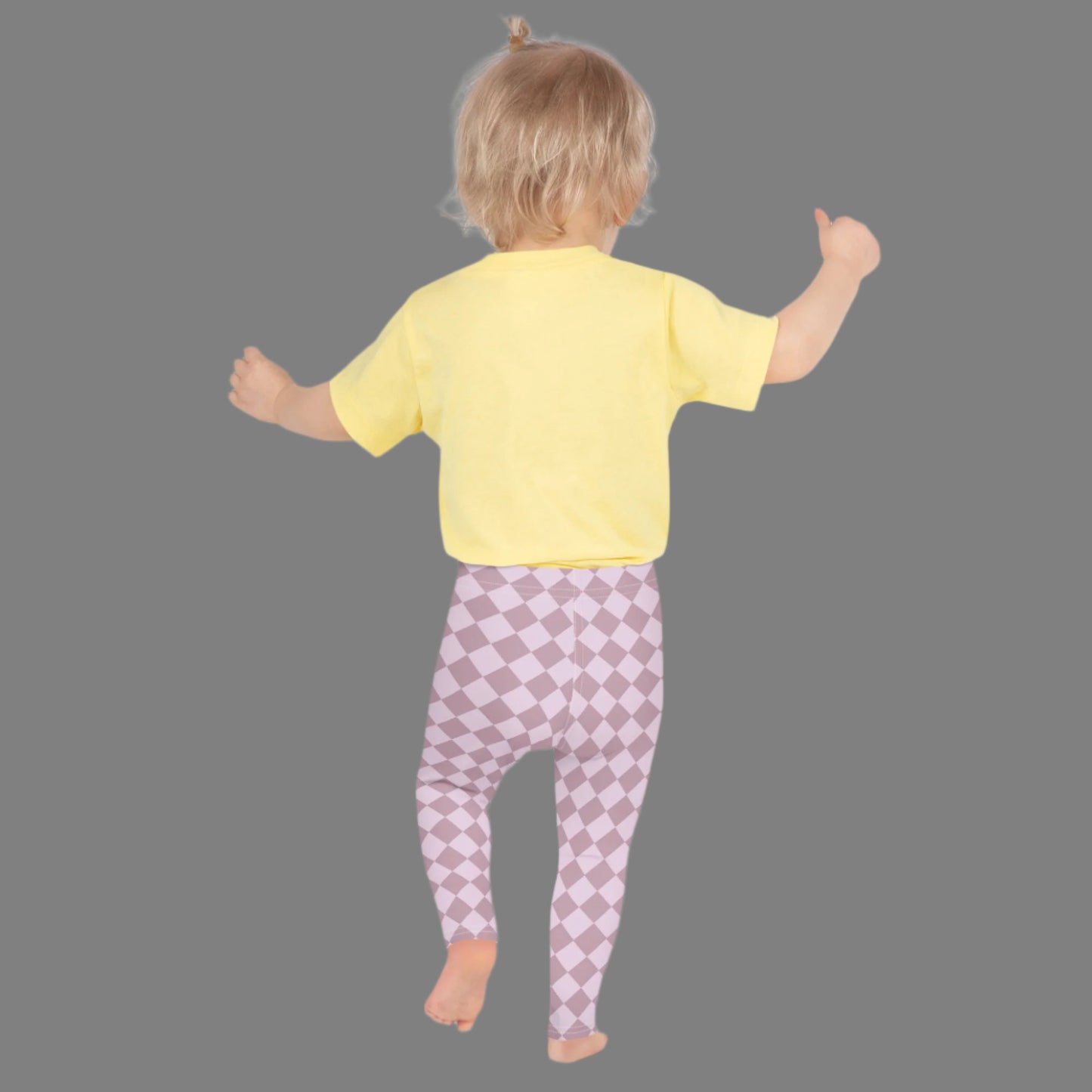 Purple & Lavender Diamond Checkerboard Printed Toddler Leggings, available in sizes 2T-7. Perfect for costume dress up for Halloween, or would make a cute addition to a Valentine's Day or Easter outfit. by jaecrece